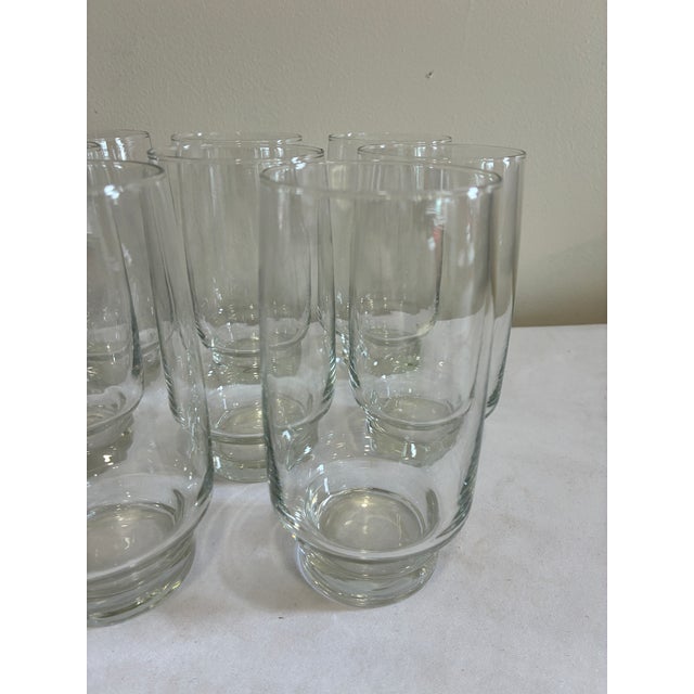 Mid 20th Century Vintage Arcoroc France Tivoli 16 Oz Clear Glass Tumblers, Set of 8 For Sale - Image 5 of 8