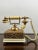 Vintage French Style Brass Rotary Telephone With Ornate Repoussé Cream Enamel Base For Sale - Image 12 of 16