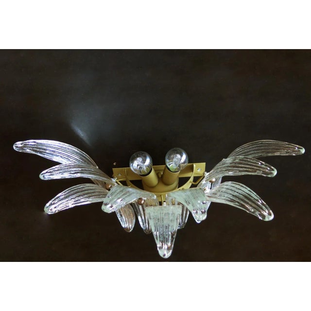 Murano Palmette Crystal Glass Sconces - a Pair For Sale - Image 4 of 6
