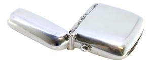 Plain Silver Matchbox with Hinged Lid