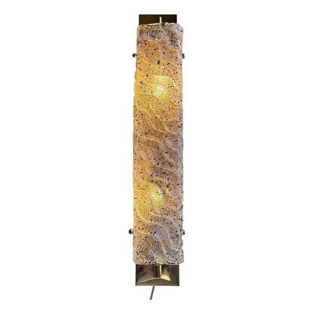 Early 21st Century Gold Wall Sconce with Blue Graniglia Murano Glass by Simoeng for Simoeng, Set of 2 For Sale - Image 5 of 8