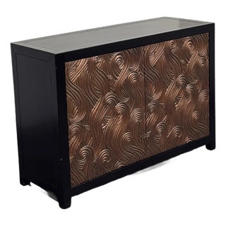 Robert Kuo for McGuire Furniture Dragon Swirl Bar Cabinet For Sale