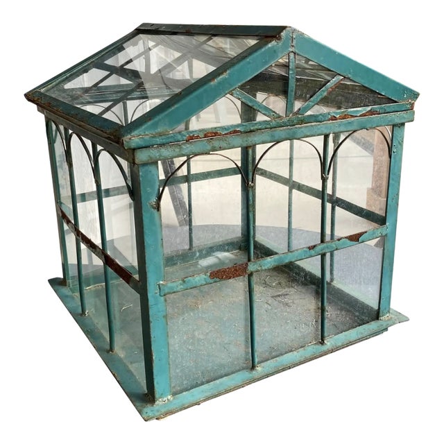 English Tabletop Metal Greenhouse C. 1920 For Sale