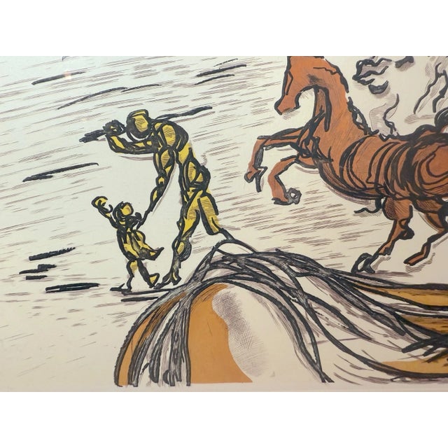 1984 Vintage Original Salvador Dali "Horses on Shore" LMT Ed Surrealism Print Art For Sale - Image 9 of 15