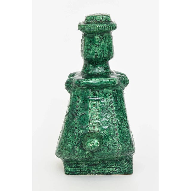 1960s Vintage Rare Aldo Londi for Bitossi Green Glazed Ceramic Sculpture Object MId Century Modern. For Sale - Image 5 of 12