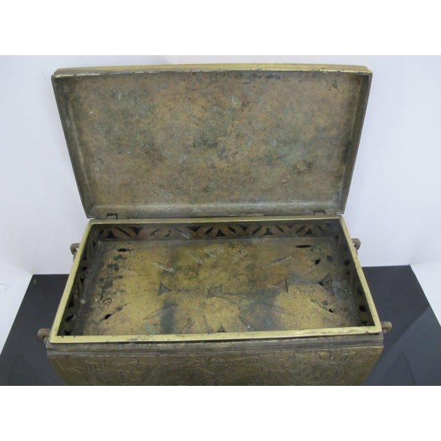 Brass Antique Maranao Philippines Large Brass Betel Nut Tobacco Box For Sale - Image 8 of 11