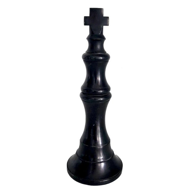 Vintage Black Onyx Large Chess Piece King Figurine/Bookend For Sale - Image 11 of 11