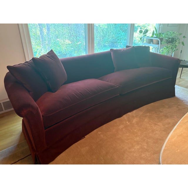 Mid Century Rolled-Arm Curved Sofa For Sale In Greensboro - Image 6 of 10