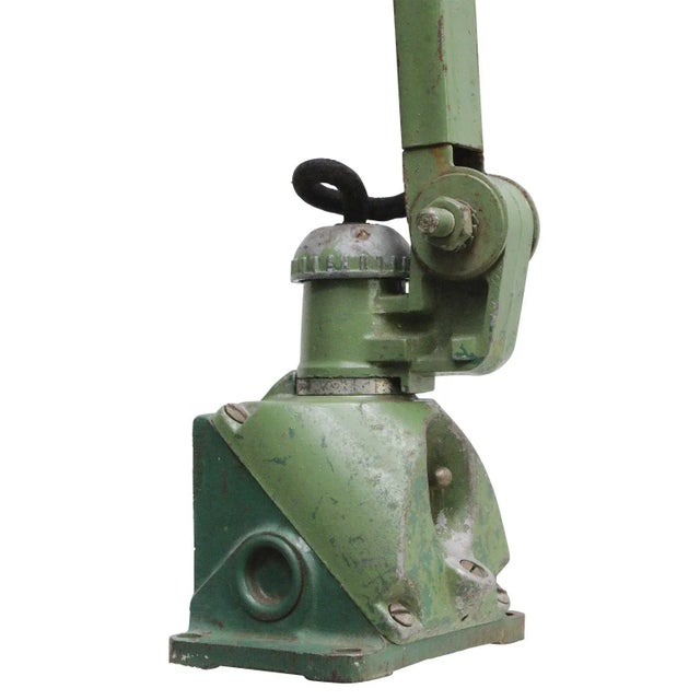 Vintage Industrial Green Metal 4-Arm Machinist Work Wall Light from Dugdills, UK For Sale - Image 10 of 11