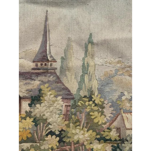 Mid-Century Modern French Handwoven The Village Tapestry from Aubusson, 1920s For Sale - Image 18 of 18