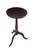 Circa mid 20th century mahogany candle / plant stand with round top, turned pedestal base and tripod feet. Top screws onto...