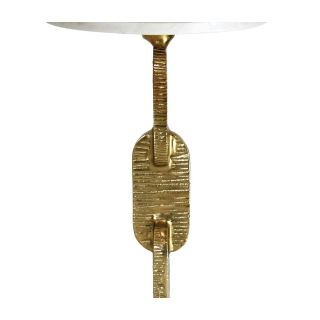 Modern Matthew Izzo Home Ventura Brass and Marble Sculpture Accent Table For Sale - Image 3 of 5