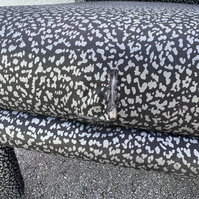 Postmodern Silver and Black Leopard Print Lounge Chairs - A Pair For Sale - Image 9 of 9