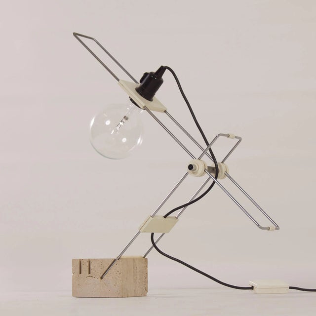 Italian Table Lamp in Travertine by Fratelli Mannelli, 1970s For Sale - Image 9 of 12