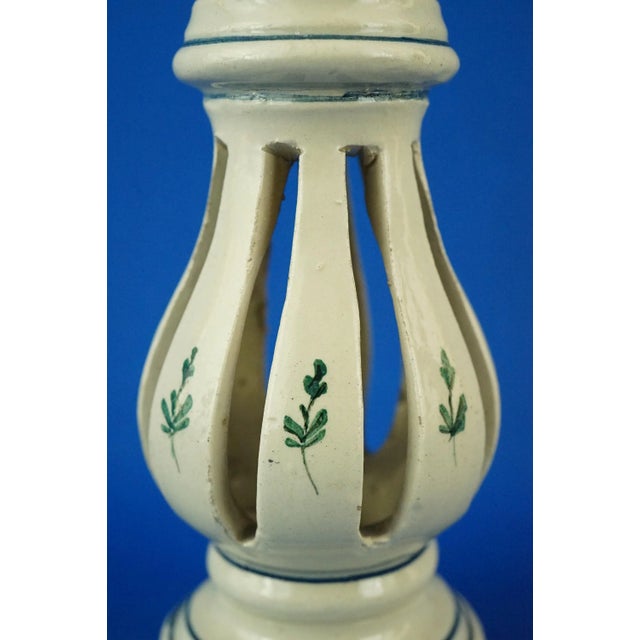 Art Nouveau Ceramic Columns with Miniature Vases and Flowers from Bassano Nove Factory, Italy, Late 19th Century, Set of 2 For Sale - Image 10 of 18