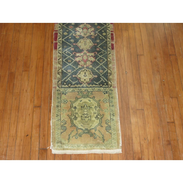 Folk Art Vintage Zabihi Collection Turkish Anatolian Eclectic Runner - 1'9" x 10'4" For Sale - Image 3 of 6