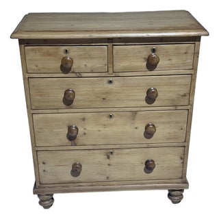 Antique Pine Two Over Three Drawers - Chest of Drawers From England For Sale
