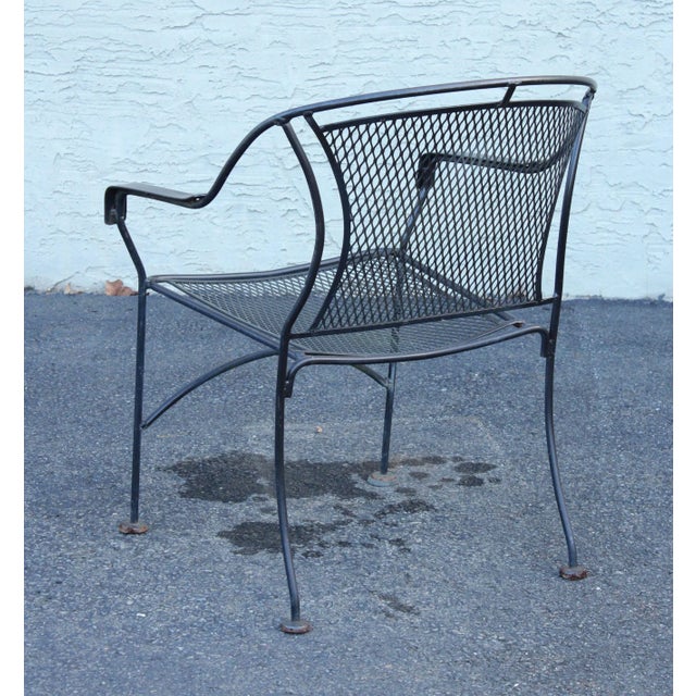 Vintage Set of Four Wrought Iron Patio Dining Chairs For Sale - Image 12 of 12