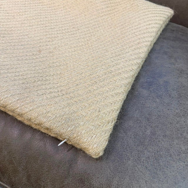 Linen Herringbone Minimalist Cushion Cover For Sale In Los Angeles - Image 6 of 12