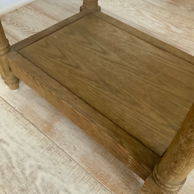 Restoration Hardware-Style White Oak Three-Tiered Side Table For Sale In Los Angeles - Image 6 of 8