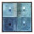 Contemporary 'Geometric Collage in Blues' Original Abstract Mixed Media Painting by British Artist Dave Boyd, Framed For Sale