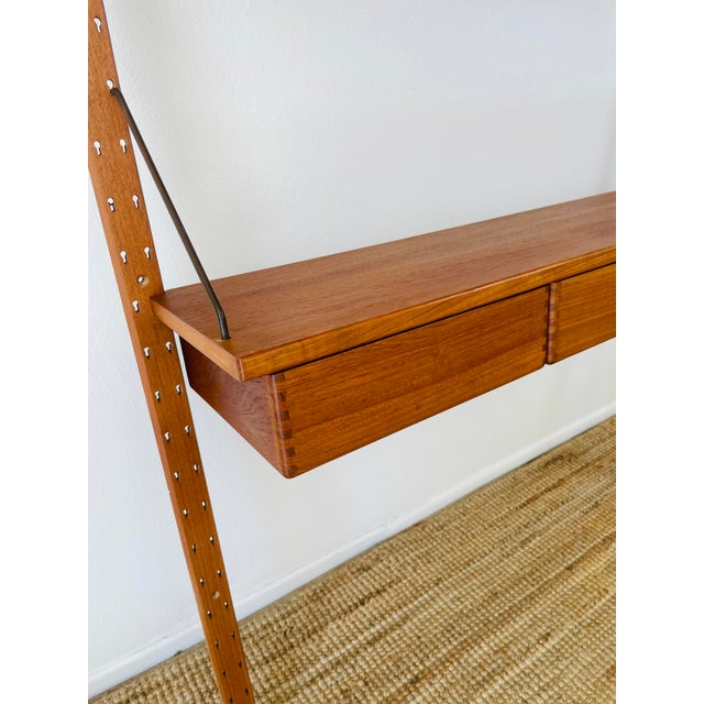 Vintage 1960s Danish Modern Teak Wood Omnibus Wall Shelving Unit by Sven Ellekaer For Sale - Image 11 of 15