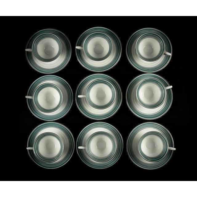 20th Century European Porcelain Coffee Set with Cups and Plates, Set of 18 For Sale - Image 12 of 15