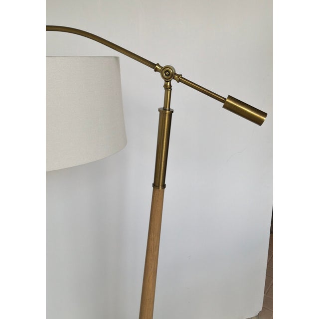 Modern Modern Wood and Brass Floor Lamp For Sale - Image 3 of 6