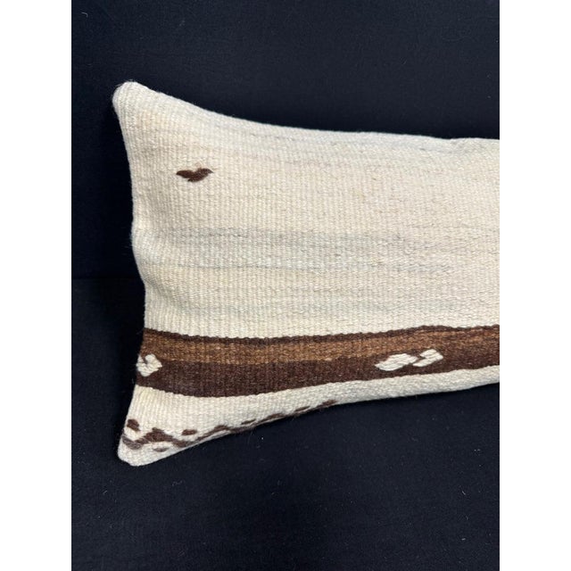 Turkish Hemp Pillow Cushion Natural Beige Brown Cushion Cover 14x40 #30483 Enhance your home decor with our Kilim Pillow...