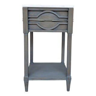 Ambella Home Modern Gray Wood and Marble Spindle Vanity For Sale