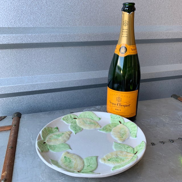 White Late 20th Century 3D Lemon Pottery Plate From Portugal For Sale - Image 8 of 9