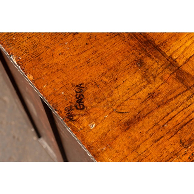 Early 20th Century Oak Flat File Cabinet With Side Storage For Sale - Image 14 of 15