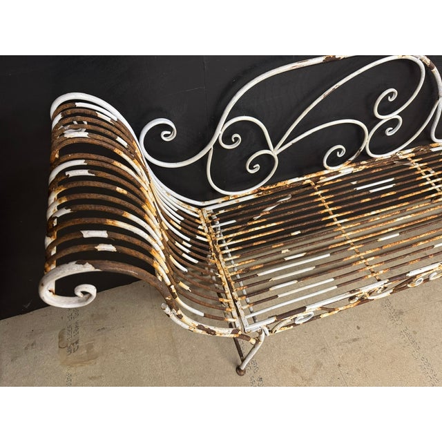 French Decorative Iron Garden Seat, 1970 For Sale - Image 3 of 11