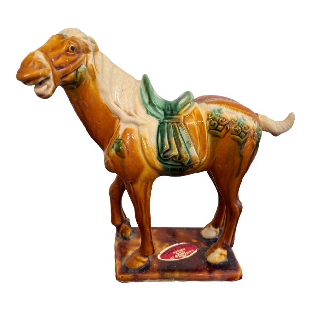 1980s Tang Dynasty Style Drip Glaze Horse Figurine For Sale