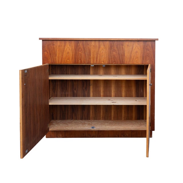 1960s Mid-Century Modern Walnut Trough Planter Room Divider Cabinet For Sale - Image 9 of 16