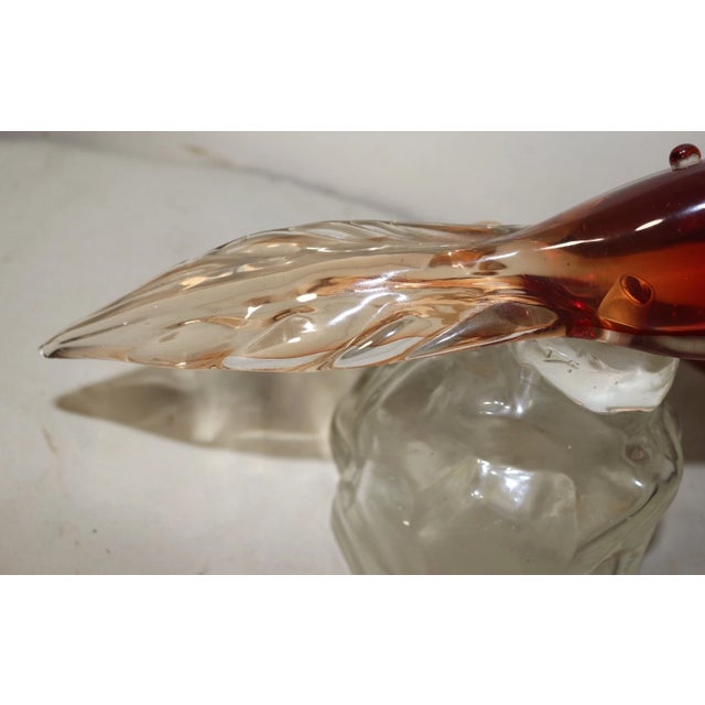 Figurative Vintage Hand Blown Murano Venetian Glass Figural Bird Decanter Bottle Italy For Sale - Image 3 of 12