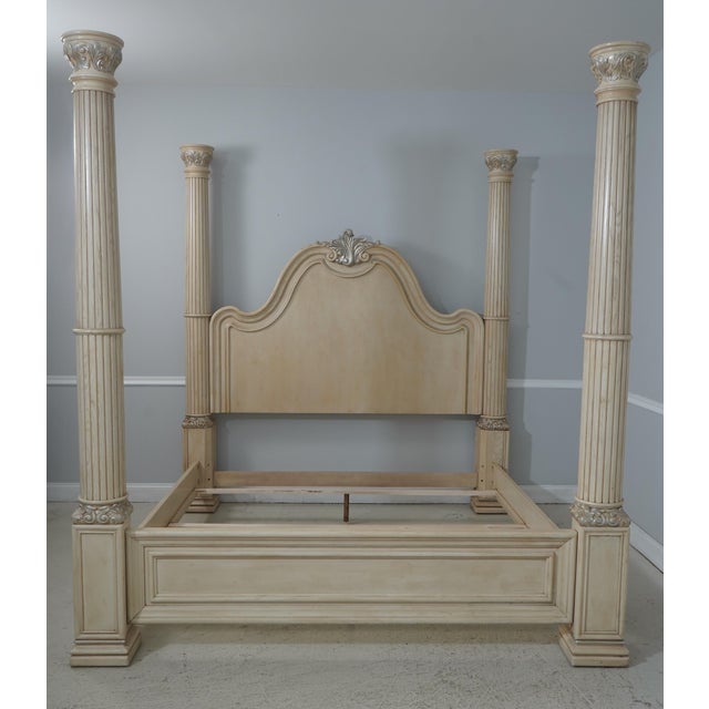 Age: Approx: 30 Years Old Details: Extremely Heavy & Well Built High Quality Construction Large Impressive Bed Off White...