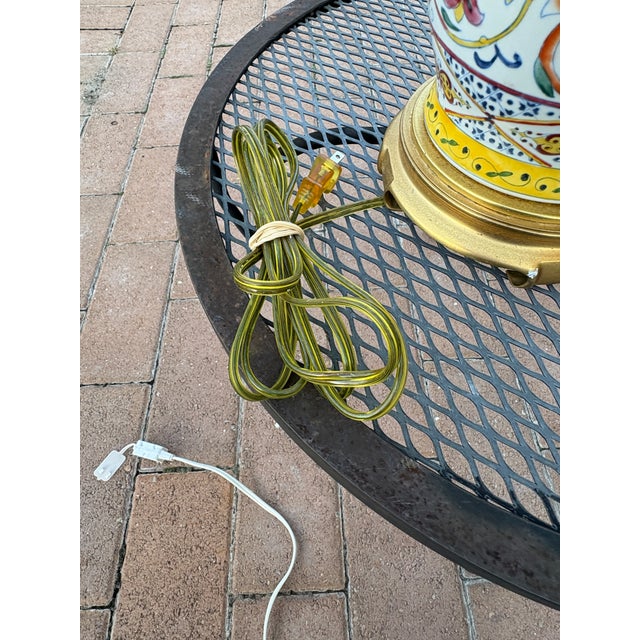Italian 1970s Frederick Cooper Lamp With Hand Painted Asian Design For Sale - Image 3 of 4