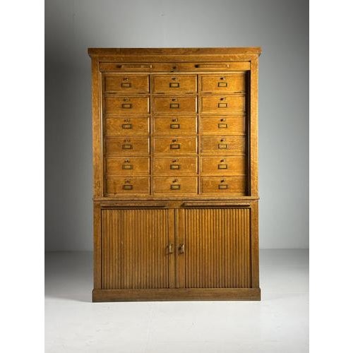 Vintage Roller Door Filing Cabinet, 1950s For Sale - Image 6 of 6