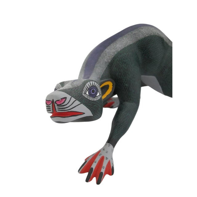 Late 20th Century Large Alebrije Colorful Skunk Mexican Folk Art Wood Carving Figurine Sculpture For Sale - Image 5 of 14
