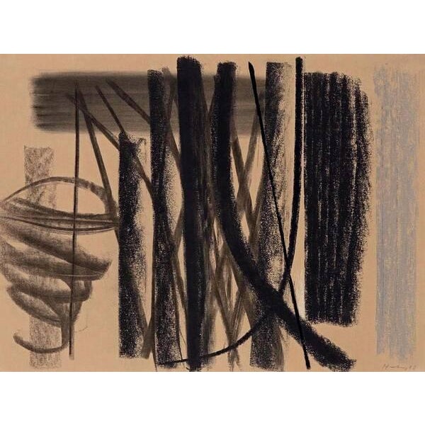 Contemporary Charcoal Abstract Print For Sale