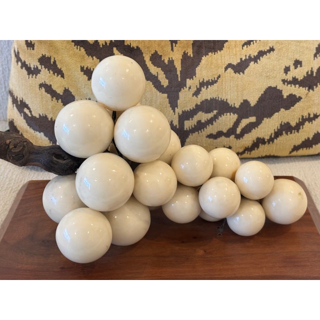 Large Scale Mid-Century Grape Cluster Sculpture Mounted to Wood Base For Sale - Image 13 of 18