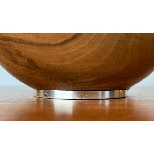 Mid-Century Modern Teak and Silver Plated Metal Bowl from Grasoli, Italy, 1960s For Sale - Image 10 of 18