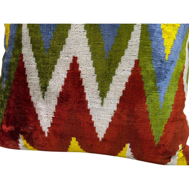 Large Silk Cushion Cover with Zigzag Design, 2000s For Sale - Image 10 of 11