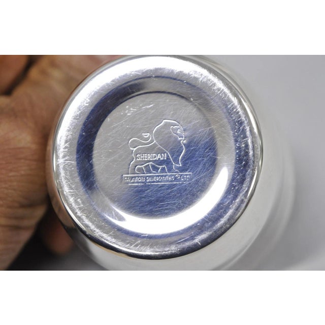 Vintage Sheridan Mid Century Modern Silver Plated Punch Bowl Set W/ 10 Cups For Sale - Image 12 of 14