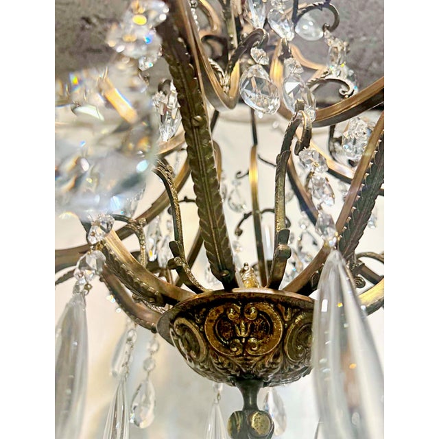 1910s French Style Brass Chandelier For Sale - Image 14 of 17