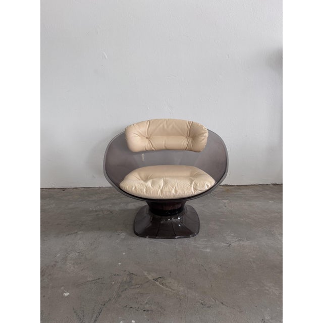 Vintage Lounge Chair in Acrylic and Leather by Raphaël Raffel, 1960s For Sale - Image 11 of 18