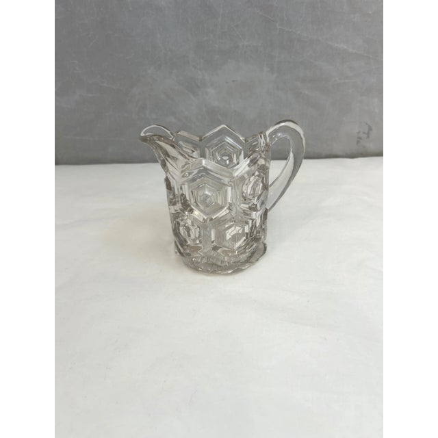 Late 19th Century Antique Eapg Dalzell Gilmore & Leighton Small Glass Pitcher Bullseye Pattern For Sale - Image 5 of 8