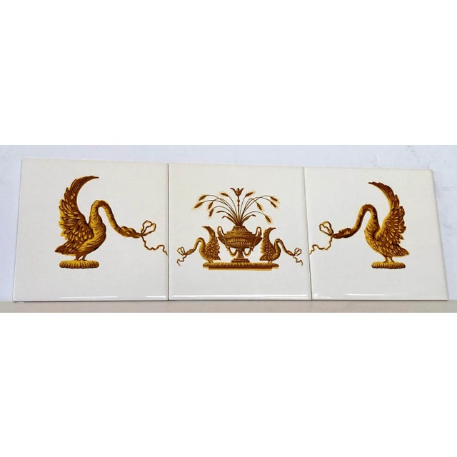 Late 20th Century Porcelaine De Paris Tiles, Set of 3 For Sale - Image 5 of 5