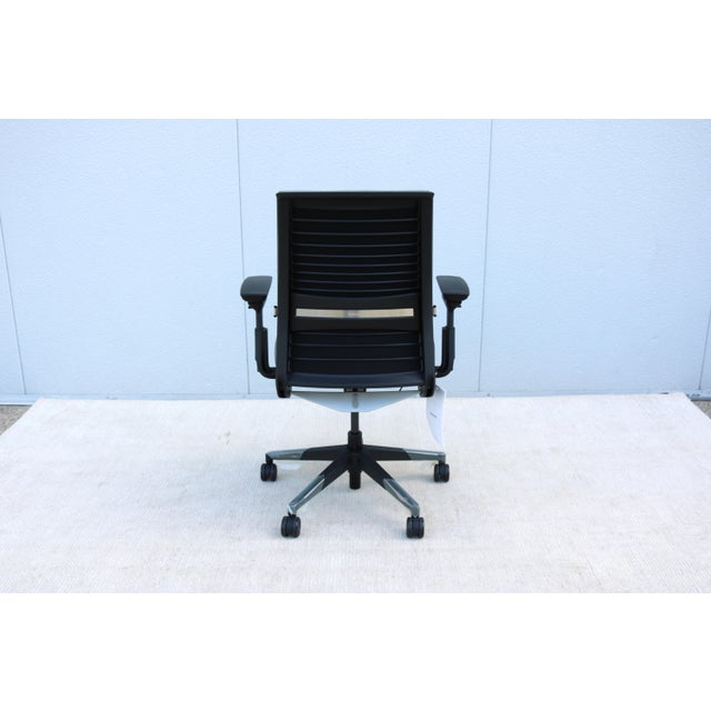 Dove Gray Steelcase Think V2 Ergonomic Executive Chair New Model Grey Fabric, Brand New For Sale - Image 8 of 12